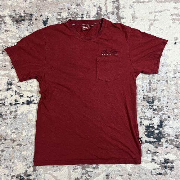 INDIAN Motorcycle Men's Legend Lives On T-Shirt Sz Medium Genuine Pocket - Picture 6 of 10